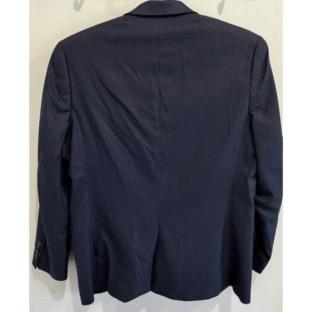 Lauren Ralph Lauren Navy Blue Mini Pattern Mens Blazer Jacket Size 43R